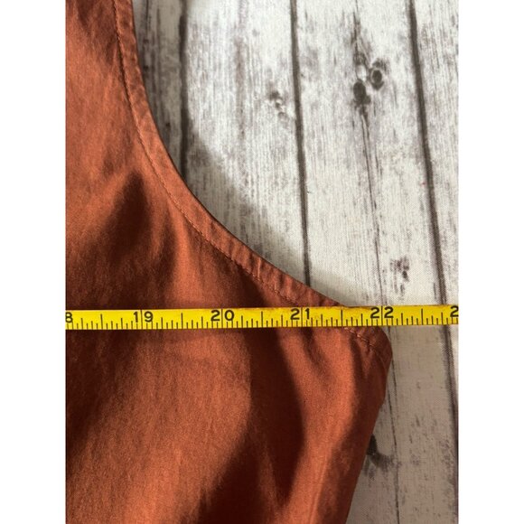 Old Navy Tie-Waist Lace-Trim Blouse Chestnut Brown Sleeves Romantic Victorian XL - Picture 8 of 10